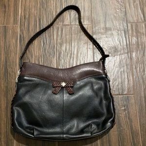 Brighton black brown shoulder bag braided strap
